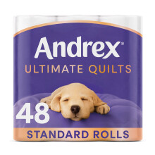 Andrex Supreme Quilts FragranceFree 3-Ply Toilet Roll, 48 Rolls (160 Sheets Each) – 4475509