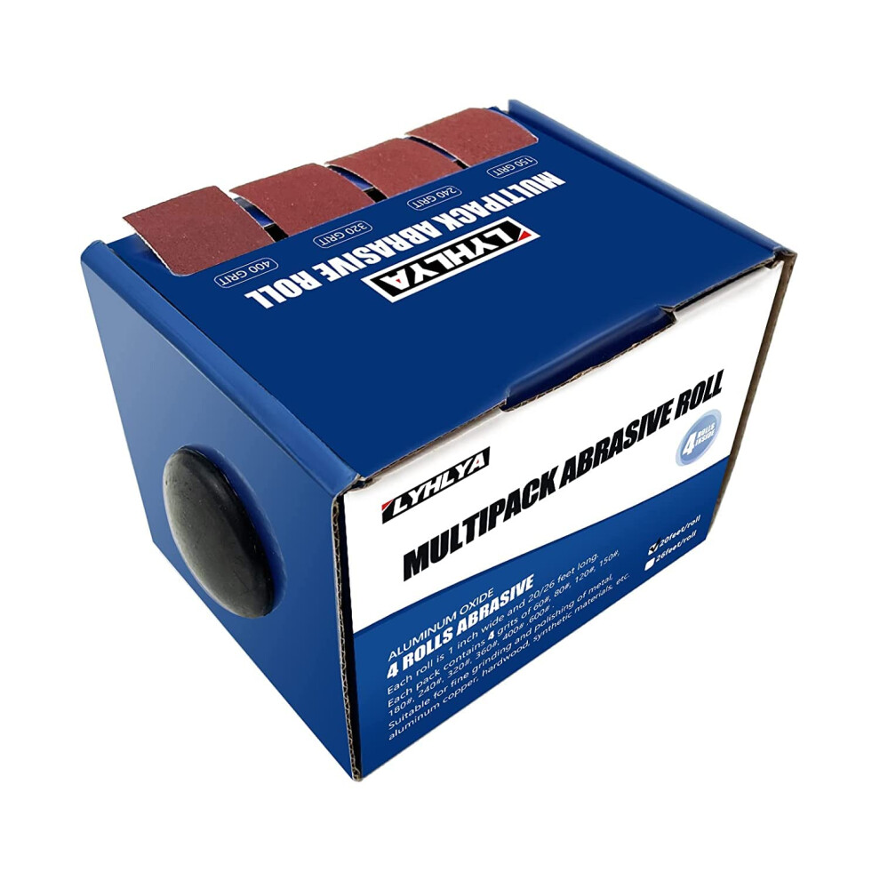 Photos - Sandpaper 4 Rolls  2,5cm x 6m Sand Paper Abrasive Paper with Dispenser Emery Cloth Roll for Wood Furniture Finishing Metal Sa