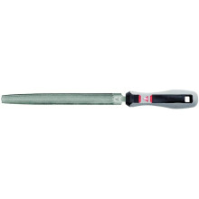 4003-6 ENT. MB Half Round Mechanic's File with Bi-Material Handle 6 Inches Medium-Fine