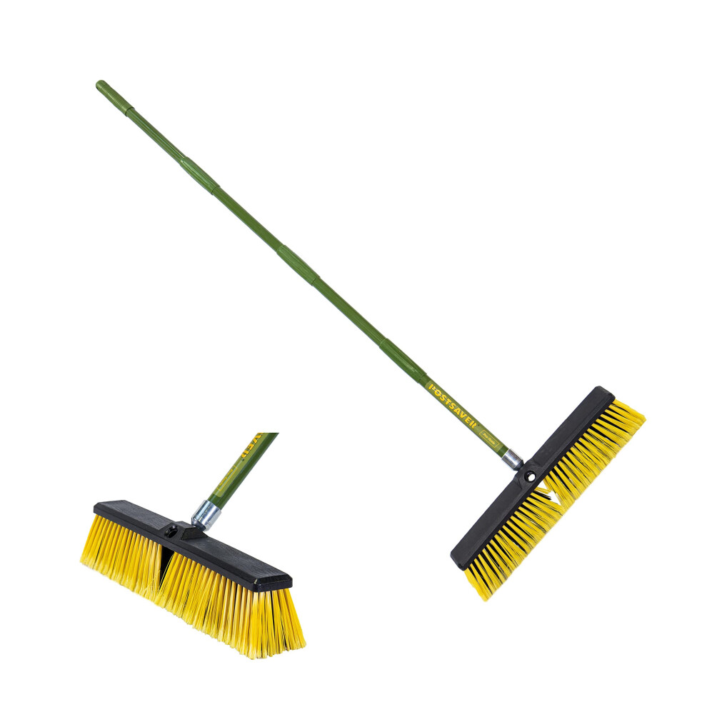 Postsaver Garden Broom 45Cm Outdoor Stiff Sweeping Brush | Stiff Bristles For Yard Or Patio, Site Work | Broom Sweeper For Floors Surfaces