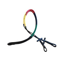 MultiColour Rainbow Training Rubber Leather Reins For Horse Cob Pony Black (Cob Size)