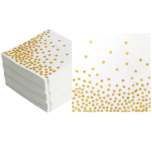 Napkins 100 Pack, CEILIWEN White and Gold Napkins Gold Serviettes Napkins, 33x33CM Napkins Serviettes Cocktail Napkins Serviettes Kids Party Napkins