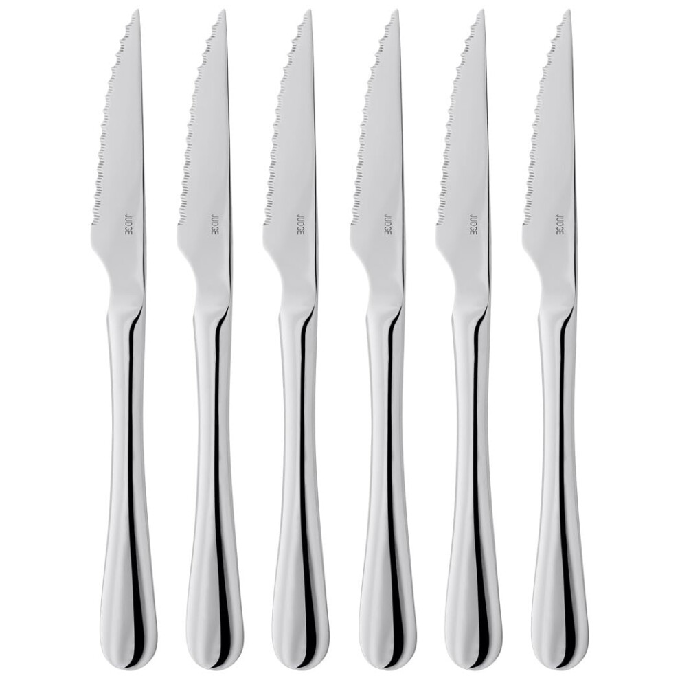 Windsor BF25 6 Piece 18/0 Stainless Steel Steak Knife Set for 6 People in Gift Box - 25 Year Guarantee