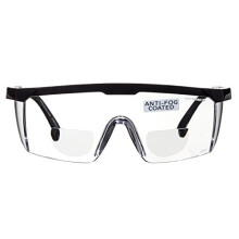 'Classic' Bifocal Safety Glasses (Clear +2.5 Dioptre) – UKCA & CE EN166f certified - Includes Safety Cord with headstop + UV400 anti fog coated lens