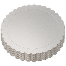 15 Pack 12 Inch Round Cake Boards, 2mm Thick Silver Cardboard Scalloped Cake Circles Base, Cake Boards Round Circle Cakeboard Base Cake Plate for