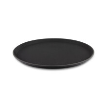 Tuffgrip Super Plastic Rubberized Anti-Skid, Non-Slip Food Tray, Round, 16" / 40cm Diameter, Black