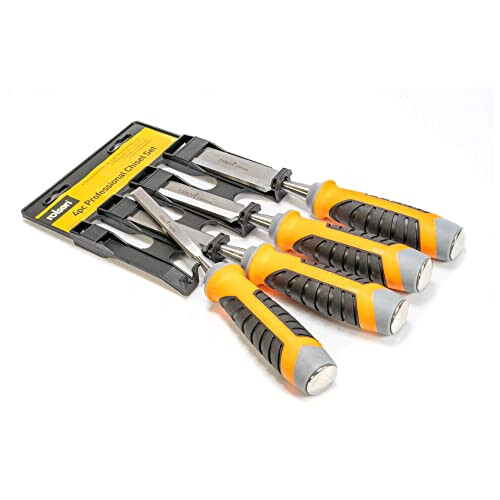 Rolson 56135 4pcs CRV Wood Chisel Set, Black/Orange 2