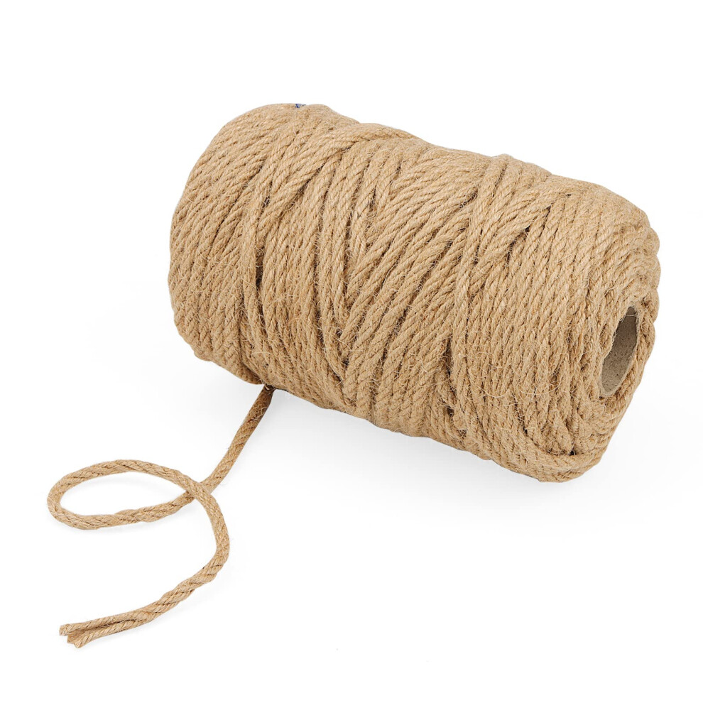 80M X 6Mm Natural Jute Rope, 1/4 Inch Twisted Hemp Rope, 262Ft Jute Cord Manila Rope For Scratching Post 758226535959