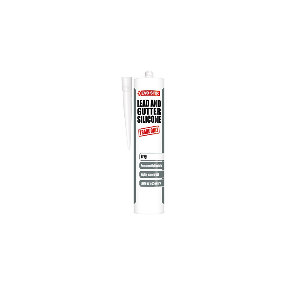 Lead and Gutter Silicone Sealant, Highly Waterproof, Lasts Up To 25 Years, Colour: Grey, Size: 290ml