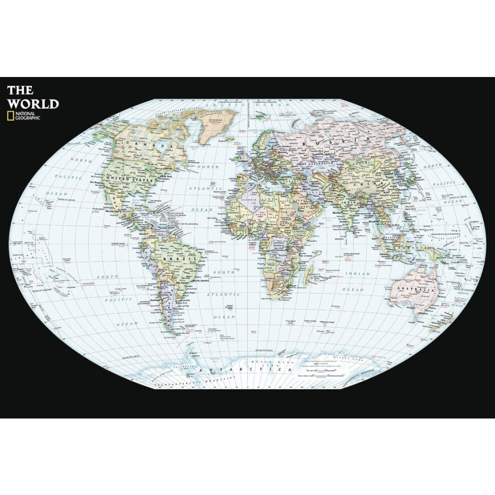 Maps: World Contemporary Wall Map - Compact - 23.25 x 16 in - Laminated