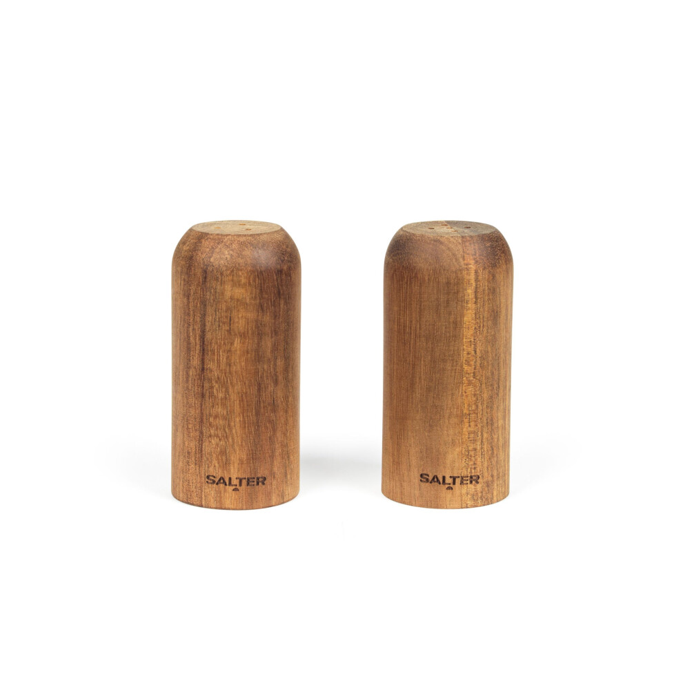 BW12783EU7 Toronto Salt & Pepper Shakers - Set of 2 Spice Shaker, Acacia Wood, Lightweight, Compact, Refillable Seasoning Dispenser, Mills Unfilled,