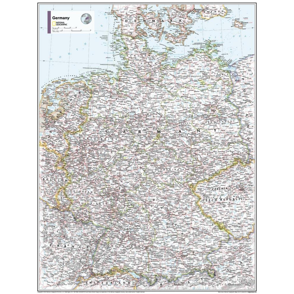 Maps: Germany Wall Map - Compact - 54 x 41 cm - Front Lamination