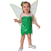 (Dress Wing Wand, 18-24 Months) Green Tinkerbell Outfit With Wing For Toddler Baby Fairy Dress Halloween Costume