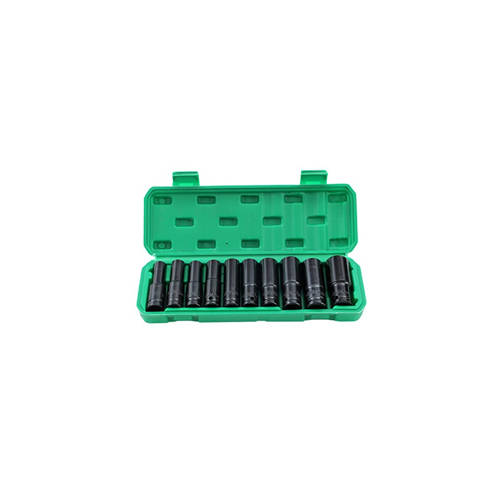 Katsu Deep Impact Socket Set 1/2 Inch Drive 10Pcs 8Mm-24Mm Mertic Automotive Trucks Tractors Engines Repairing Diy Mechanic Tool (Budget) 420446 5056156058100