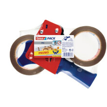 tesapack Ultra Strong and Tape Dispenser in a Set with 2 Extra Tear-Resistant PVC Adhesive Tapes - Brown - 66 m x 50 mm