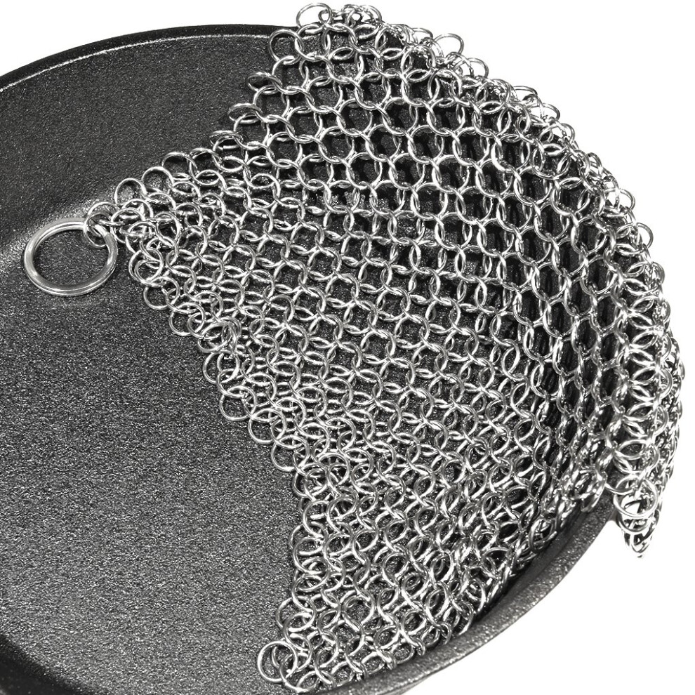 Cast Iron Cleaner. Steel Scrubber - Cookware Cleaner for Skillet, Wok, Pot, Pan | Hygenic Option to Scouring Pad | Does Not Rust Like Steel Wool |