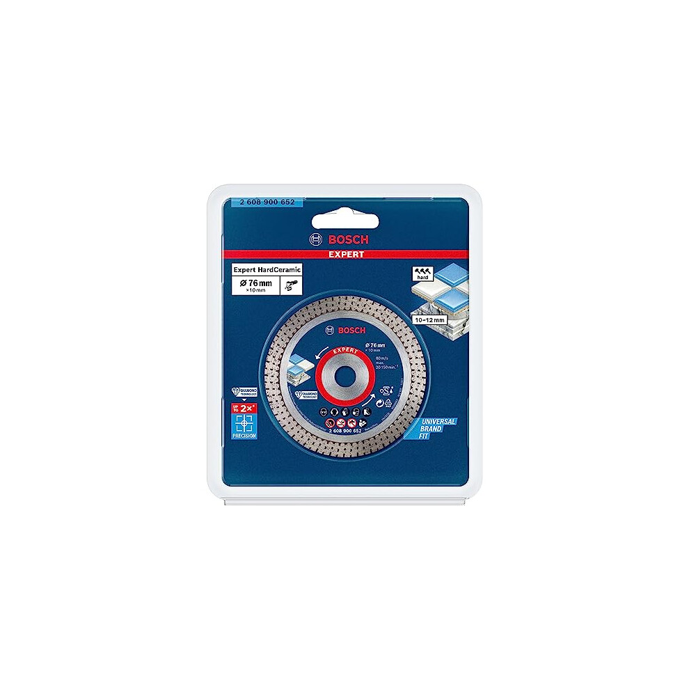 Bosch Professional 1X Expert Hardceramic 76 Mm Diamond Cutting Disc (For Hard Tiles, Hard Stone, Ø 76 Mm, Accessories Mini Angle Grinder)