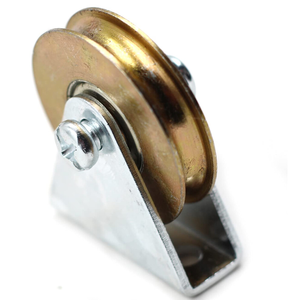 1.5" /38Mm Groove Wheel Heavy Duty U Groove Rigid Steel Caster Wheel Barn Door Bearing Sliding Gate Roller Pulley Wheels With Bracket Working Load 722516977767