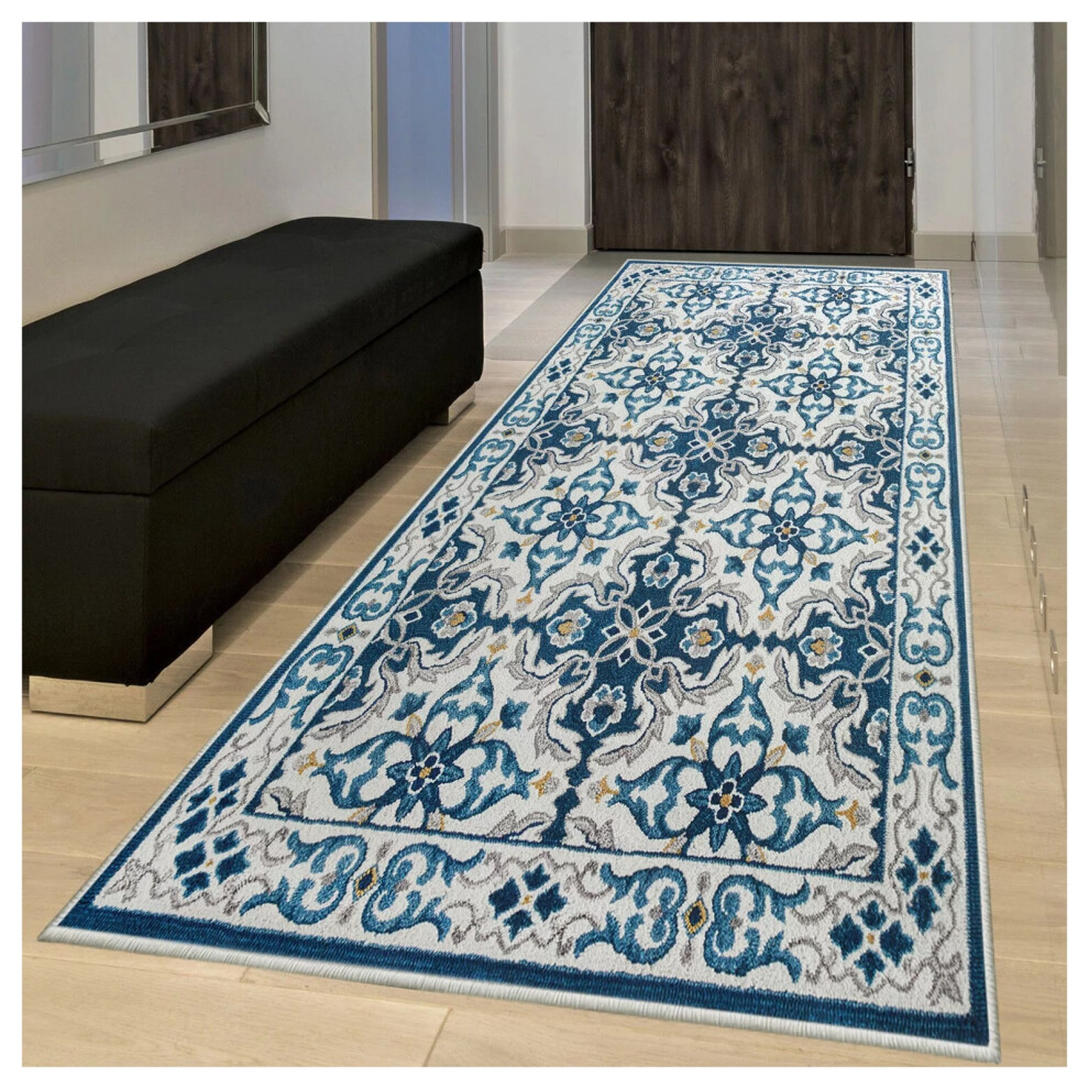 (80 x 300 cm- Printed Extra Large Runner Rug, Luna) Hallway Runner Rugs Printed Carpets Bath Doormats