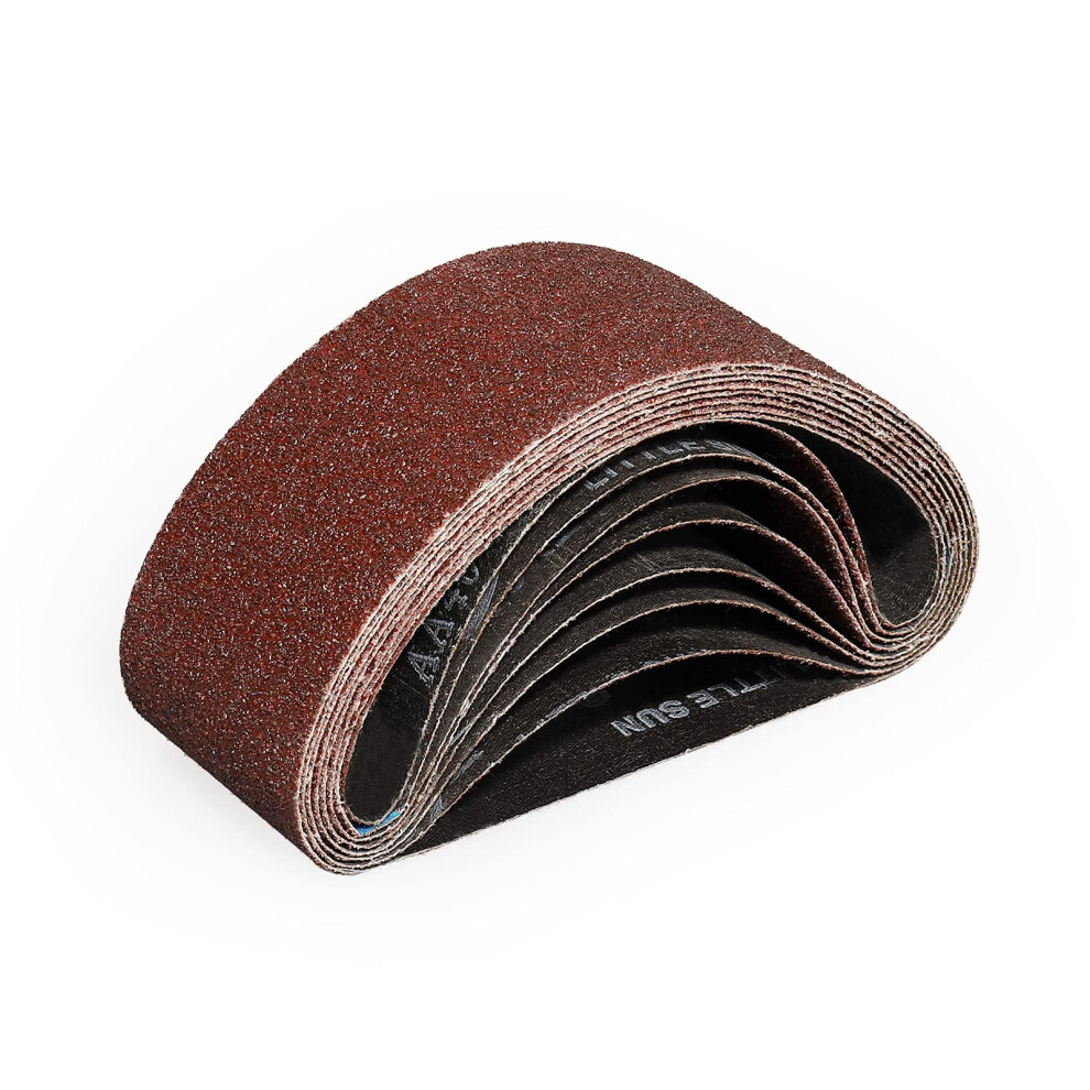75X457mm Abrasive Sanding Belt Set - 8 Pack 40 Grits Sandpaper Belts For Portable Belt Sander 677998425162
