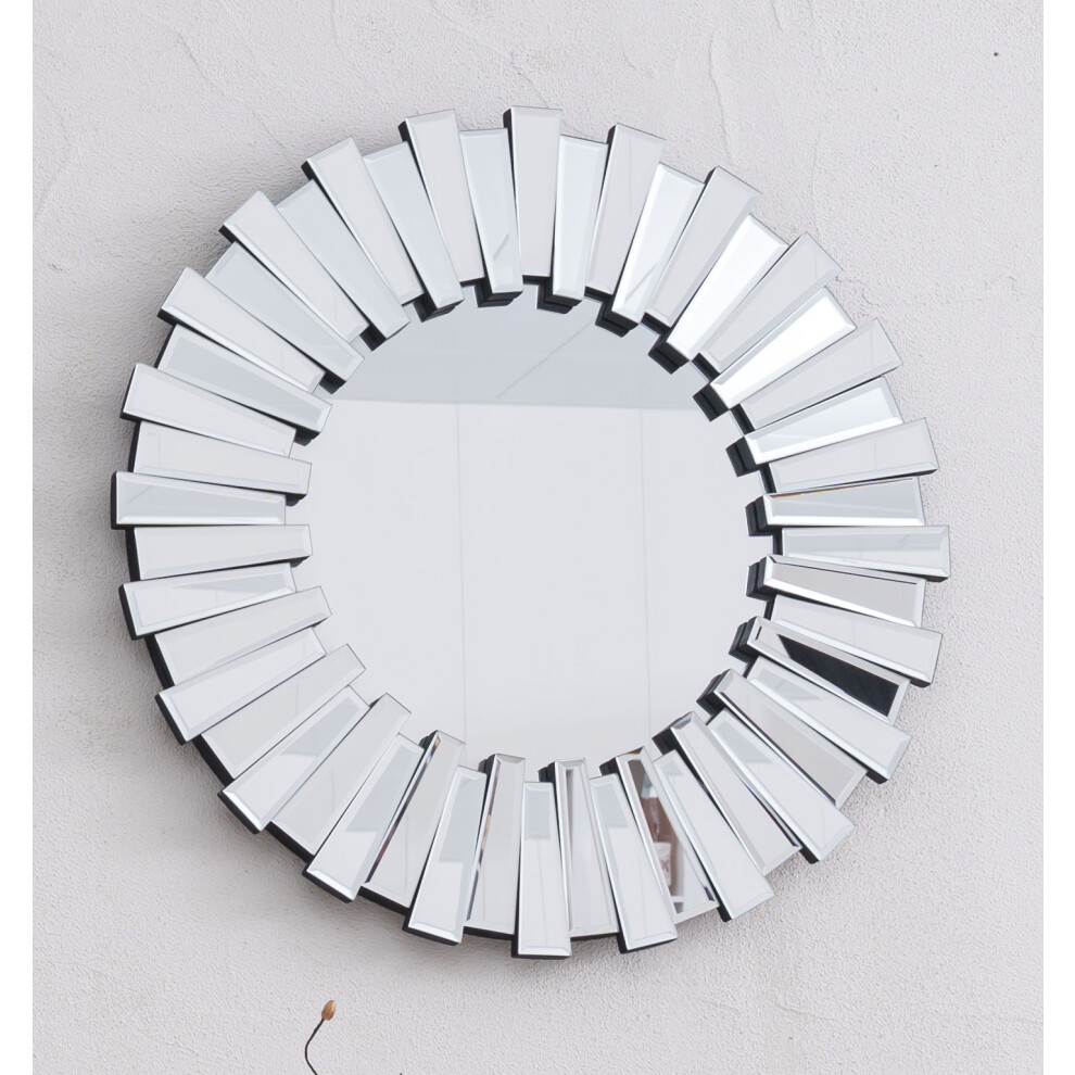 (60cm x 60cm) Round Sunburst 3D Effect Mirror 2 Sizes