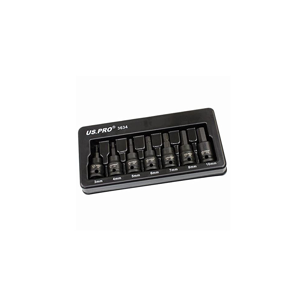 Us Pro Tools 7Pc 3/8" Dr Impact Hex Bit Sockets 3Mm - 10Mm 3634
