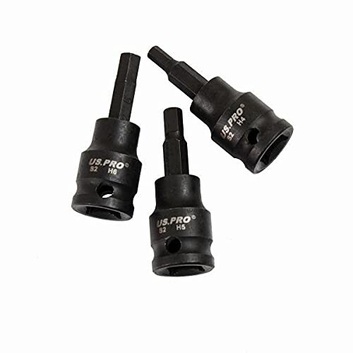us pro Tools 7PC 3/8" DR Impact Hex Bit Sockets 3mm - 10mm 3634 1