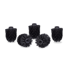 Toilet brush head in a set of 5, loose toilet brushes 9.5 mm thread, replacement brush head diameter 7 cm, black