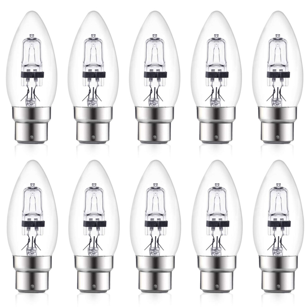 Candle Bulbs Bayonet Dimmable Light Bulb, Large Bayonet Light Bulbs Halogen 630 Lumen Clear Candle Bulb 42W Bayonet Cap BC/B22 C35 Lightbulbs