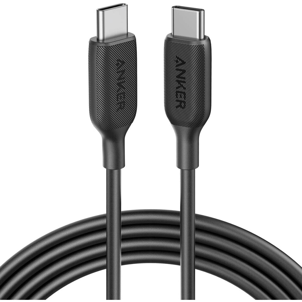 Powerline III USB-C to USB-C Cable (6 ft), 60W Fast Charging for MacBook, iPad Pro 2020, Samsung Galaxy S10, Pixel, and More, Black