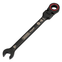 Expert HI-TORQ Metric Flexible Head Ratchet Combination Spanner Black - 10mm