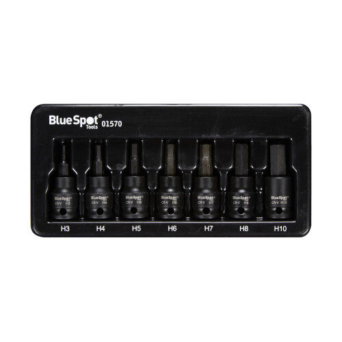BlueSpot 7 PCE 3/8 Impact Hex Bits (H3-H10) 1