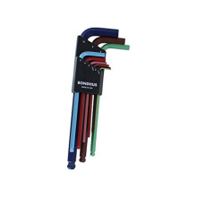 Bondhus 69499 Ball End L-Wrench Set com acabamento de colorida 9 pe   as