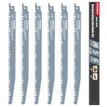 Reciprocating Saw Blade, 240 mm 5 TPI Fast Wood Bi-Metal Cutting Reciprocating Saw Blades Compatible with HYCHIKA & Many Others, 6 Pieces
