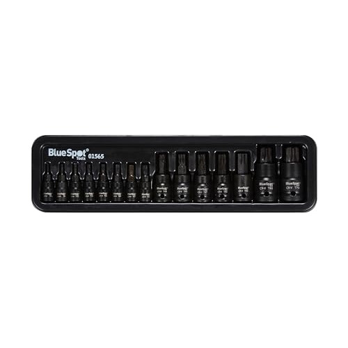 BlueSpot 15PCE 1/4 3/8" 1/2" Impact Torx Bit Sockets (T6-T70) 1