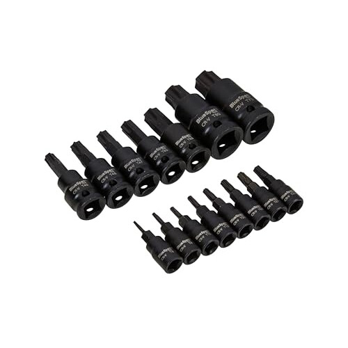 BlueSpot 15PCE 1/4 3/8" 1/2" Impact Torx Bit Sockets (T6-T70) 2