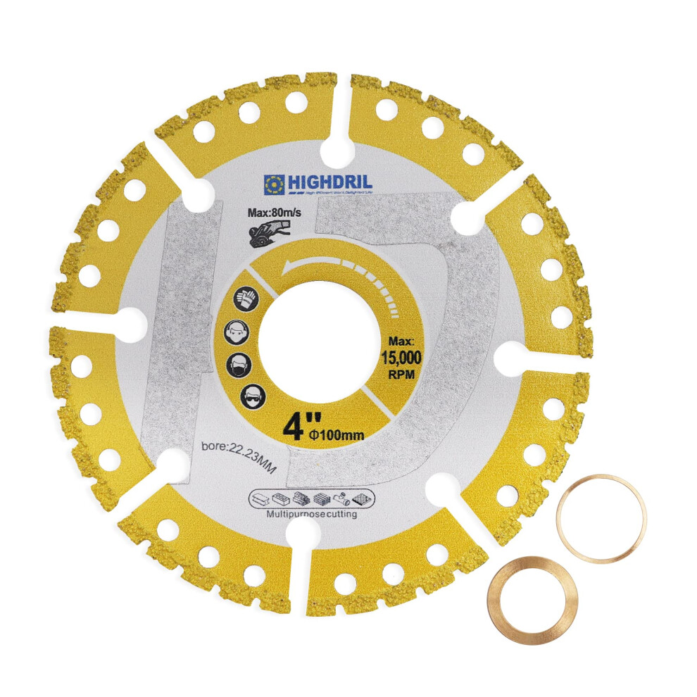 Photos - Power Tool Accessory Diamond Metal Cutting Disc - 100mm/ 4inch Heavy Duty All-Purpose Cutting Disc for Rebar Sheet Metal Angle Iron Stainless Ste