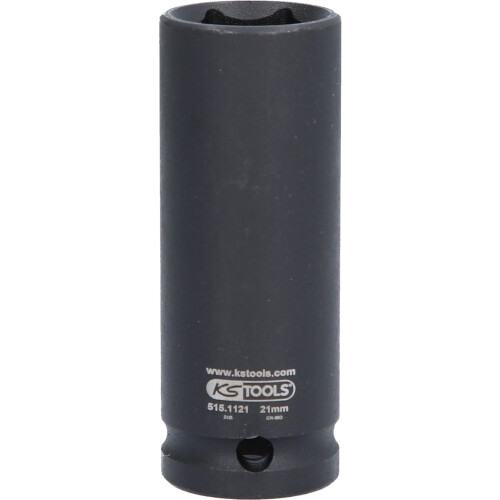 515.1121 1/2" Hexagon impact socket, deep, 21mm 2