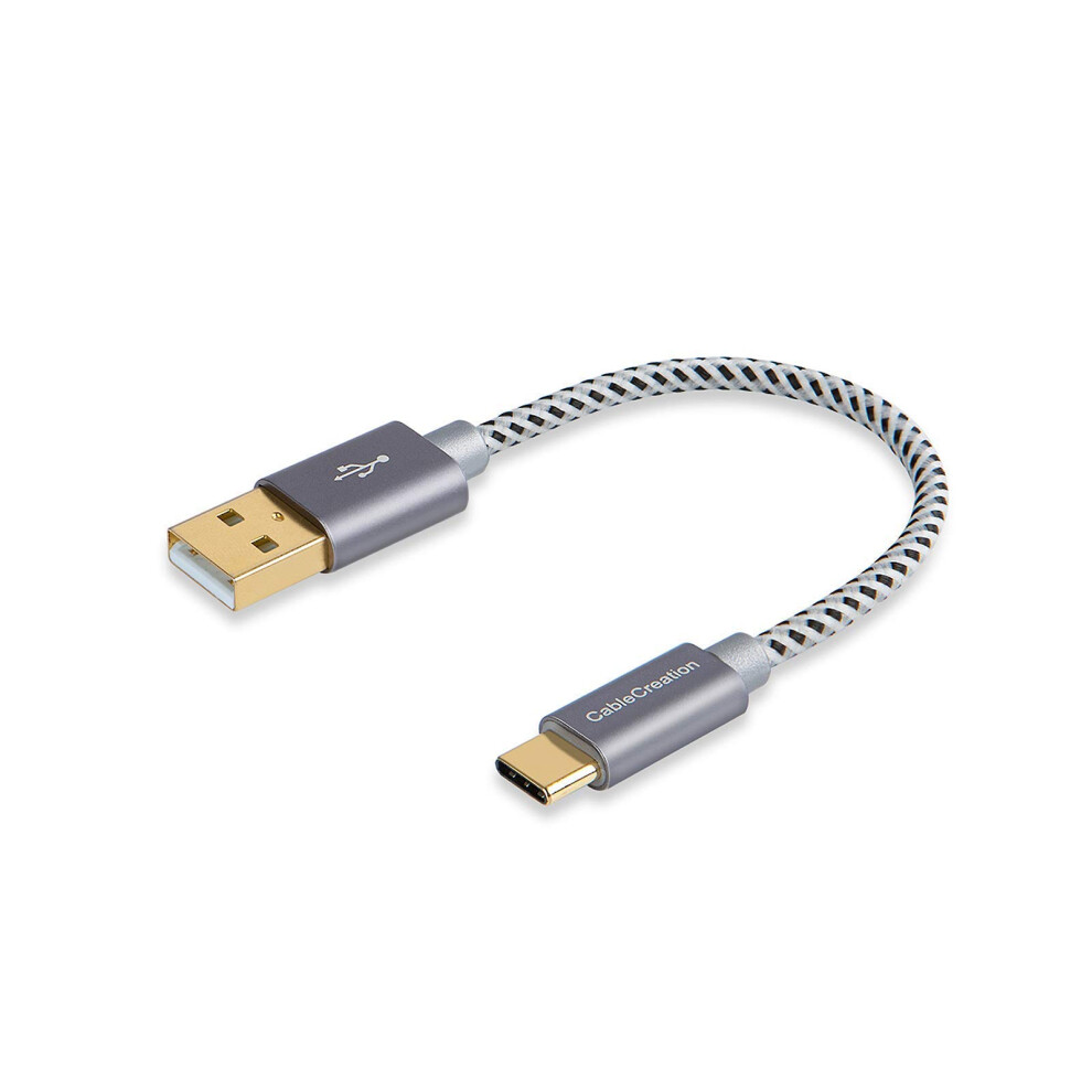 Short USB A to USB C Cable 0.15m, CableCreation USB A to C Short Cable 480Mbps Data 3A Fast Charging Cable for Power Bank, Andorid Auto iPad Mini