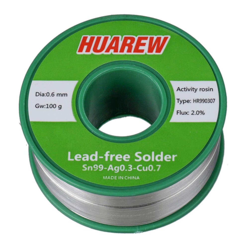 Hr990307 Sn 99-Ag 0.3-Cu 0.7 Lead-Free Solder Wire With Rosin Core (0.6Mm, 100G) 717351790992