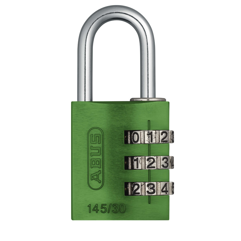 combination lock 145/30 green - Luggage lock, locker lock and much more. - Aluminium padlock - individually adjustable combination code - ABUS