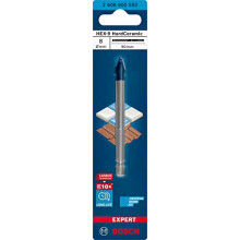 1x Expert HEX-9 Hard Ceramic Drill Bit (for Hard Tiles, Soft Tiles, Ø 8,00 mm, Professional Accessory Impact Drill/Driver, Rotary Drill/Drivers)