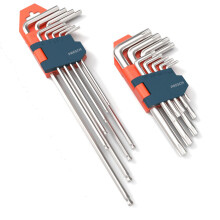 Hex Keys Set 18pcs with Ball End Hex Keys Sets HX & T Star Wrench Set TX - Professional Hexagonal Keys - Metric and with Holder