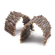 2 Pcs Wooden Ladder Chew Bridge Hiding House Fence Flexible Climbing Stair for Hamster Reptile Lizard Tortoise Hedgehog Small Animal Chew Toy