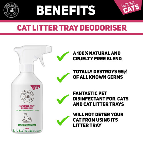 Cat Litter Tray Deodoriser 500ml Cruelty Free Fast Acting Formula