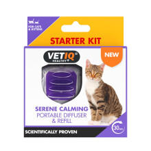 Serene Calming Portable Diffuser Starter Kit For Cats & Kittens, Help Calm, Relax & Ease Separation Anxiety, Anxiousness or Hyperactivity, No Plugs or