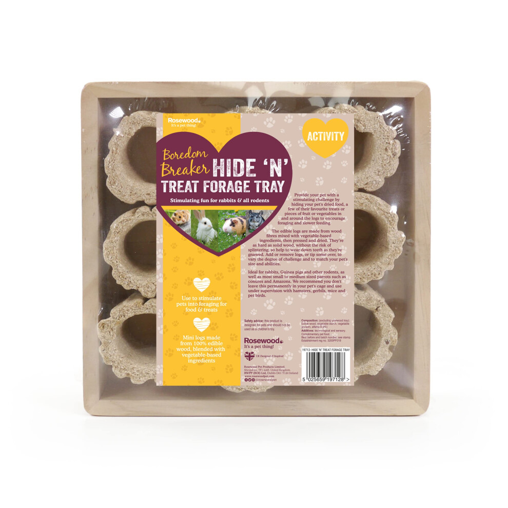 Rosewood Boredom Breaker Hide 'N' Treat Forage Tray For Small Animal Treats
