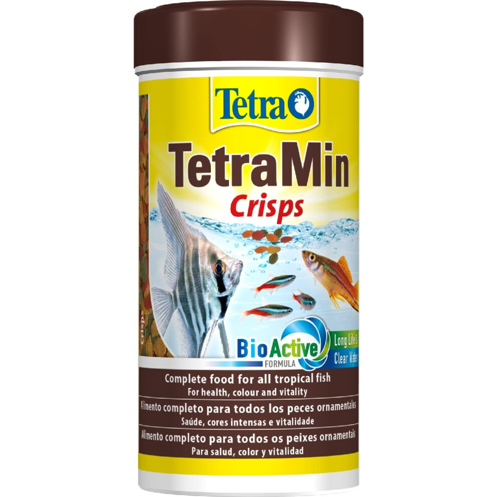 Min Crisp Fish Food, Complete Food for All Tropical Fish with Clean and Clear Water Formula, 250 ml (Pack of 2)