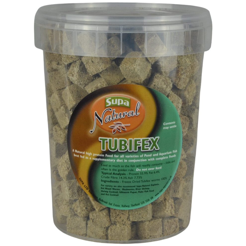 Natural Tubifex Cubes, 1 Litre Bucket, Highly Nutritious Protein Rich Food, Suitable For Aquarium And Pond Fish,