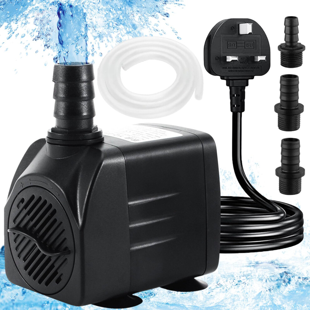 Submersible Water Pump, Ultra Quiet Water Feature Pump 1500L/H 25W Aquarium Water Pumps for Fountain Pond Aquarium Fish Tank Pump Replacement Pump